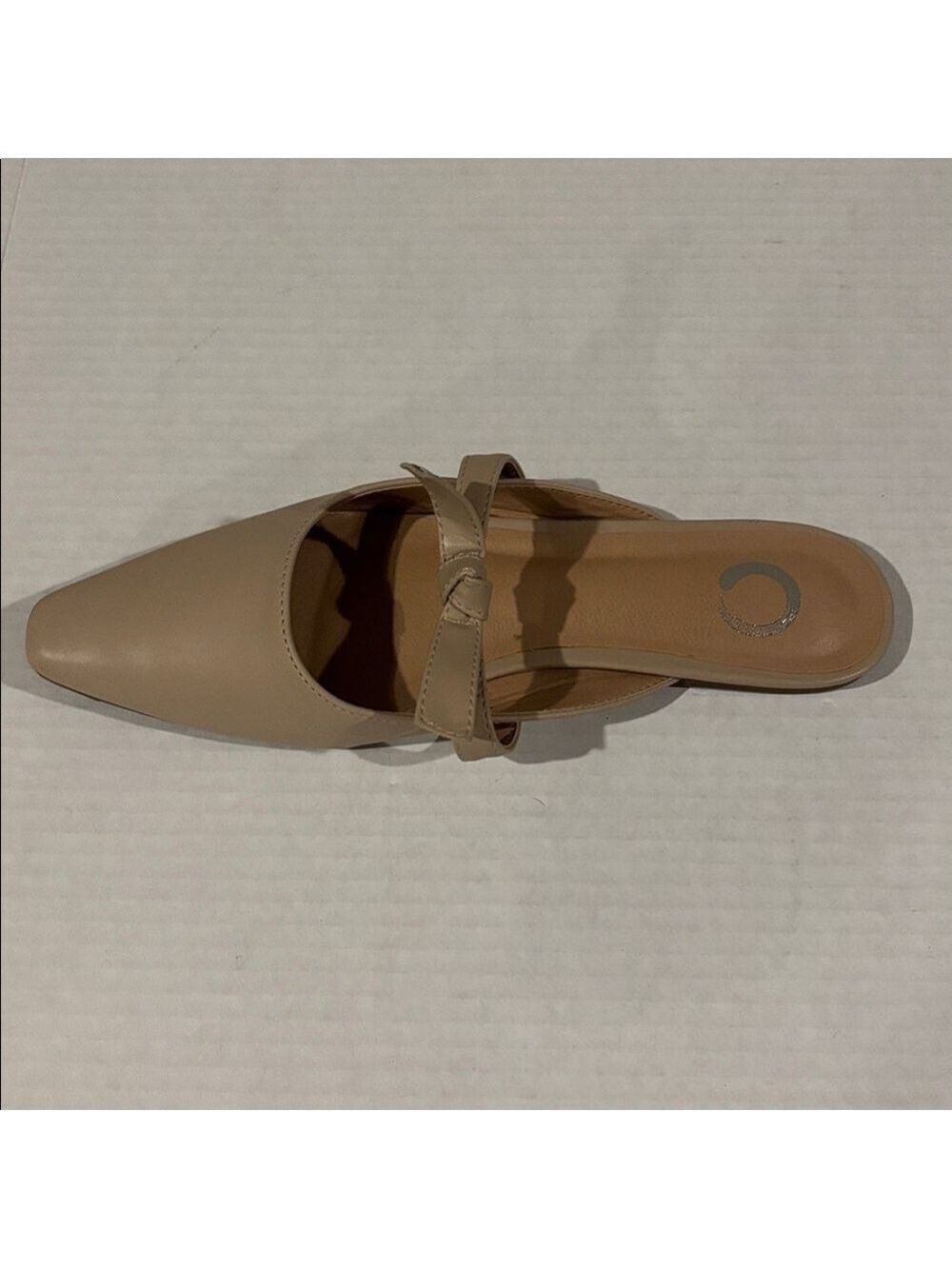 Brinley Co. Tan Mailee Vegan Leather Flat Rounded Square Toe Mule - Size 6.5 - Picture 5 of 8